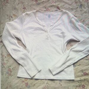 Brandy Melville Cream Long Sleeve Top